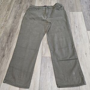 Gloria Vanderbil Amanda Classic Straight Leg Jeans Olive Green Women's 14 Petite